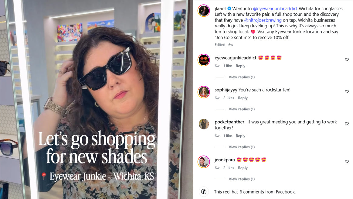 Eyewear Junkie | Wichita Looks Better Local: Turning Influencer Content Into In-Store Sales