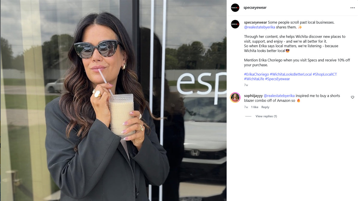 Specs Eyewear | Wichita Looks Better Local: Turning Influencer Content Into In-Store Sales
